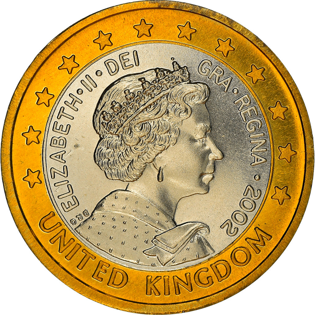 United Kingdom, Fantasy euro patterns, Euro, 2002, Proof, MS(65-70), Bi-Metallic