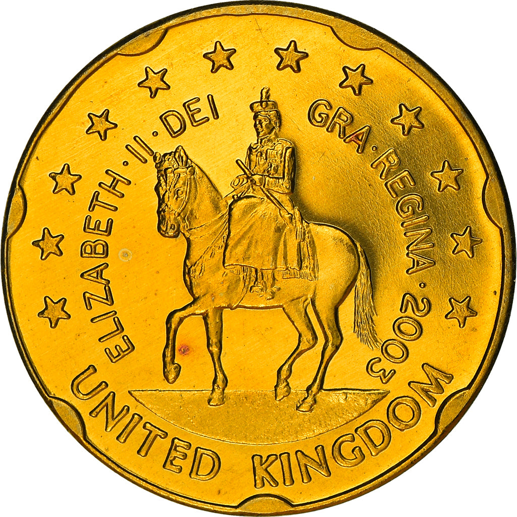 United Kingdom, Fantasy euro patterns, 20 Euro Cent, 2003, Proof, STGL, Messing