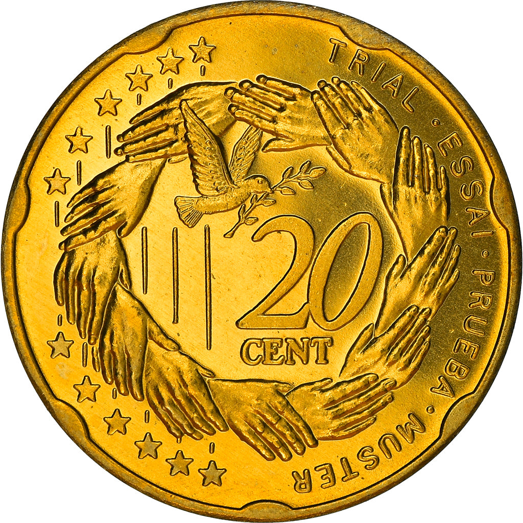 United Kingdom, Fantasy euro patterns, 20 Euro Cent, 2003, Proof, STGL, Messing