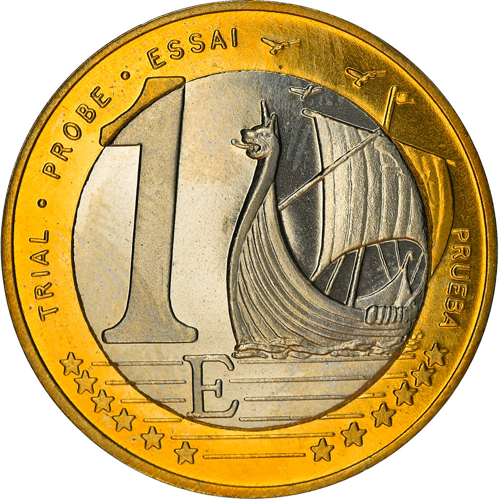 Denmark, Fantasy euro patterns, Euro, 2002, Proof, MS(65-70), Bi-Metallic