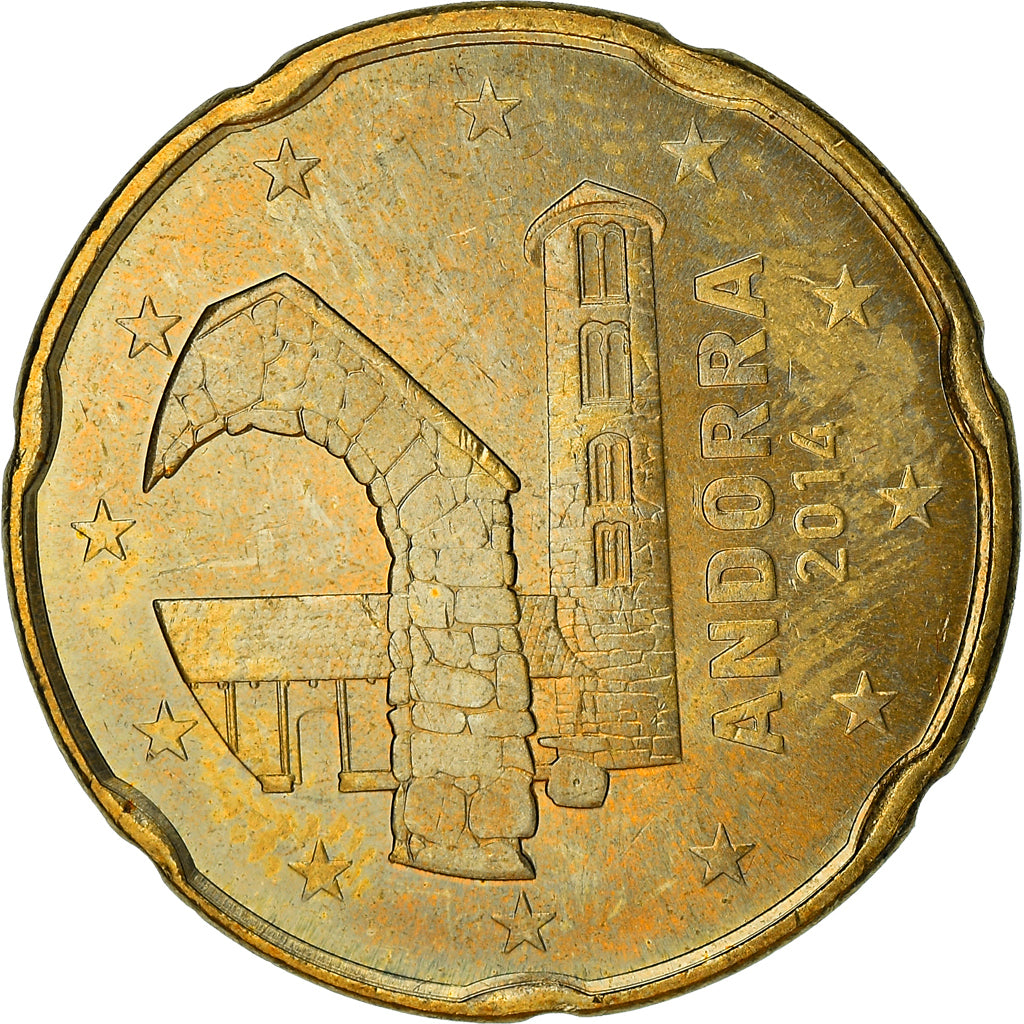 Andorra, 20 Euro Cent, 2014, SPL, Laiton, KM:524