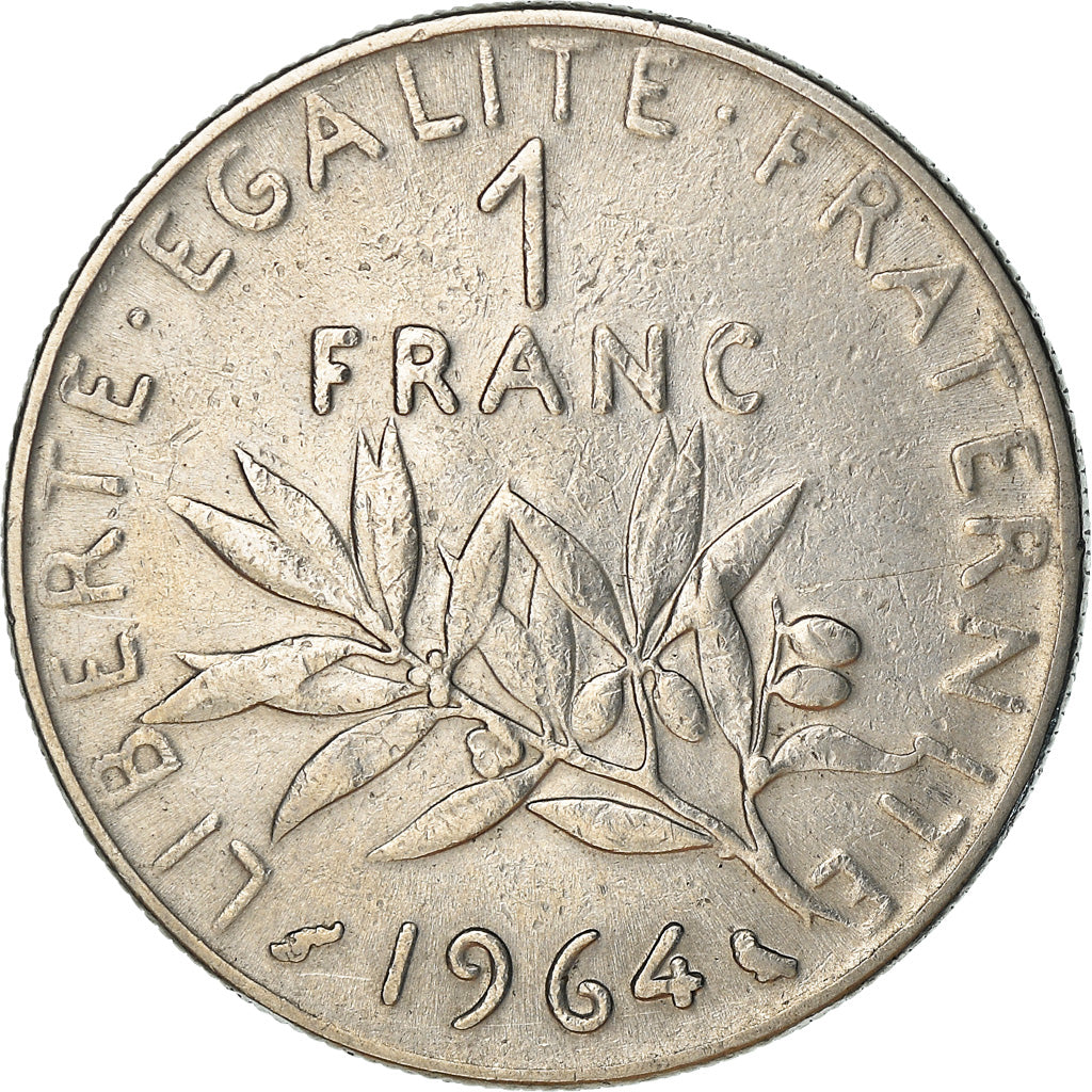 Moneta, Francja, Semeuse, Franc, 1964, Paris, EF(40-45), Nikiel, KM:925.1