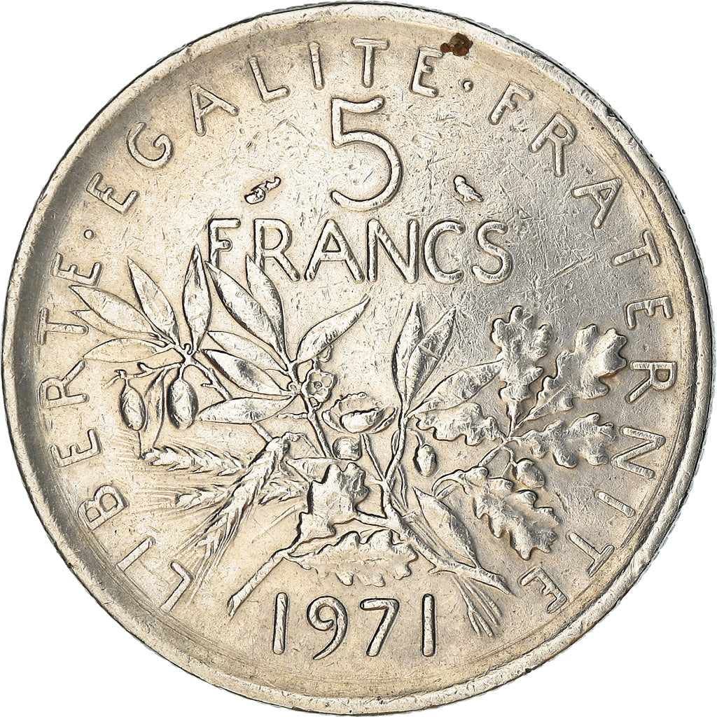 Moneta, Francja, 5 Francs, 1971, EF(40-45), Miedzionikiel, KM:926a.1