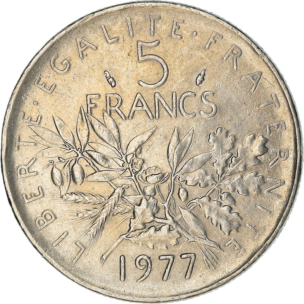 Coin, France, Semeuse, 5 Francs, 1977, Paris, MS(60-62), Nickel Clad