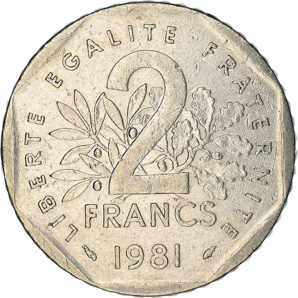 Coin, France, Semeuse, 2 Francs, 1981, Paris, EF(40-45), Nickel, KM:942.1