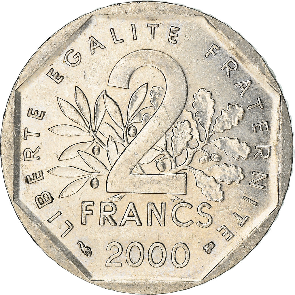 Moneta, Francia, Semeuse, 2 Francs, 2000, SPL, Nichel, KM:942.1, Gadoury:547