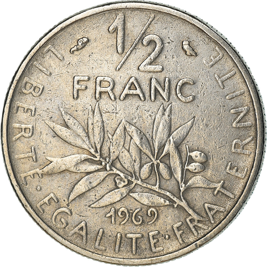 Monnaie, France, Semeuse, 1/2 Franc, 1969, Paris, SUP, Nickel, Gadoury:429