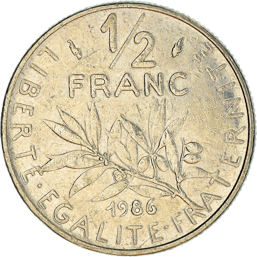 Münze, Frankreich, Semeuse, 1/2 Franc, 1986, Paris, SS, Nickel, KM:931.1