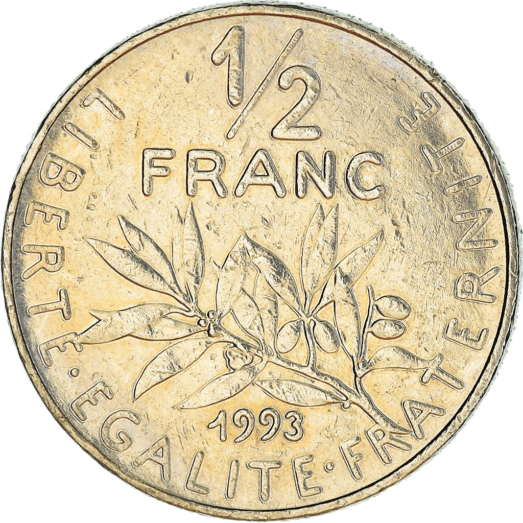 Coin, France, Semeuse, 1/2 Franc, 1993, Paris, AU(50-53), Nickel, KM:931.1