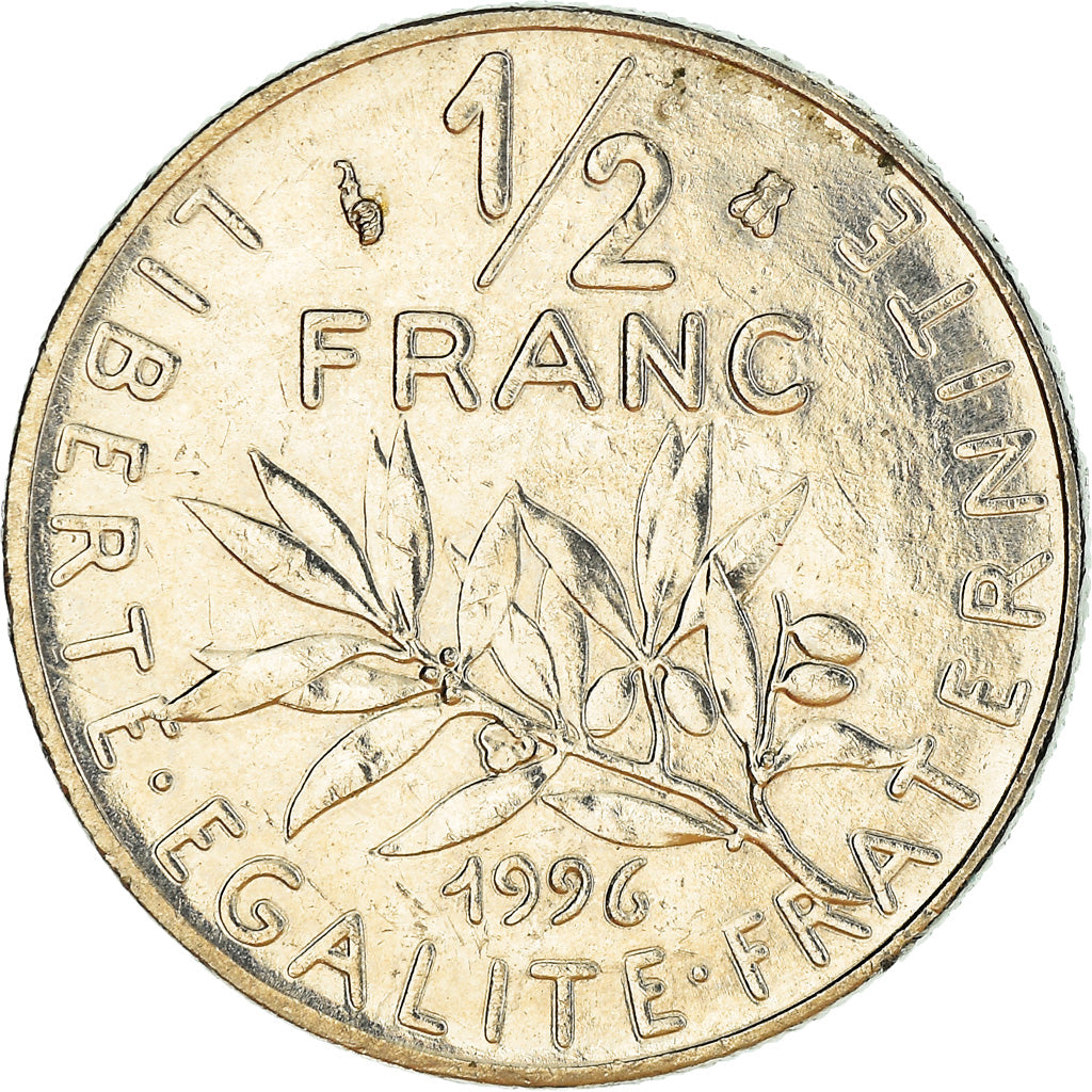 Münze, Frankreich, Semeuse, 1/2 Franc, 1996, SS+, Nickel, KM:931.2, Gadoury:429
