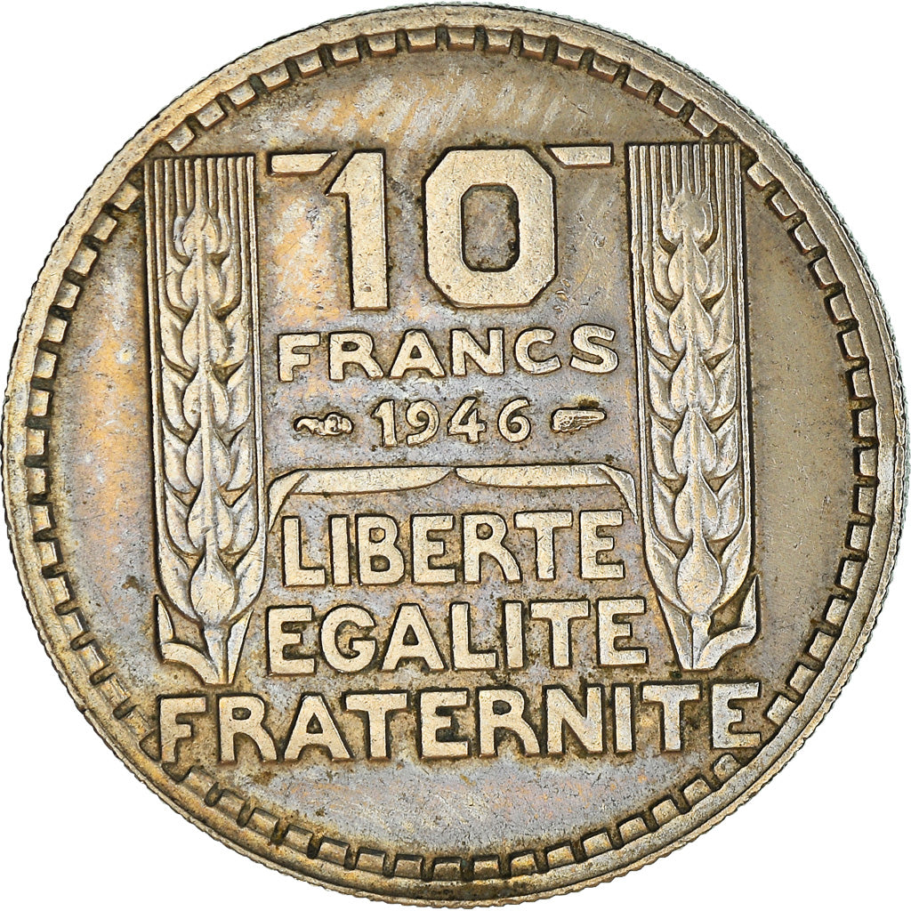 Moneda, Francia, Turin, 10 Francs, 1946, Paris, MBC+, Cobre - níquel, KM:908.1