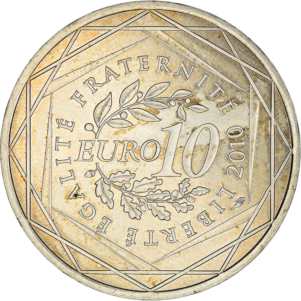 France, 10 Euro, Nord-Pas-de-Calais, 2010, Paris, MS(60-62), Silver