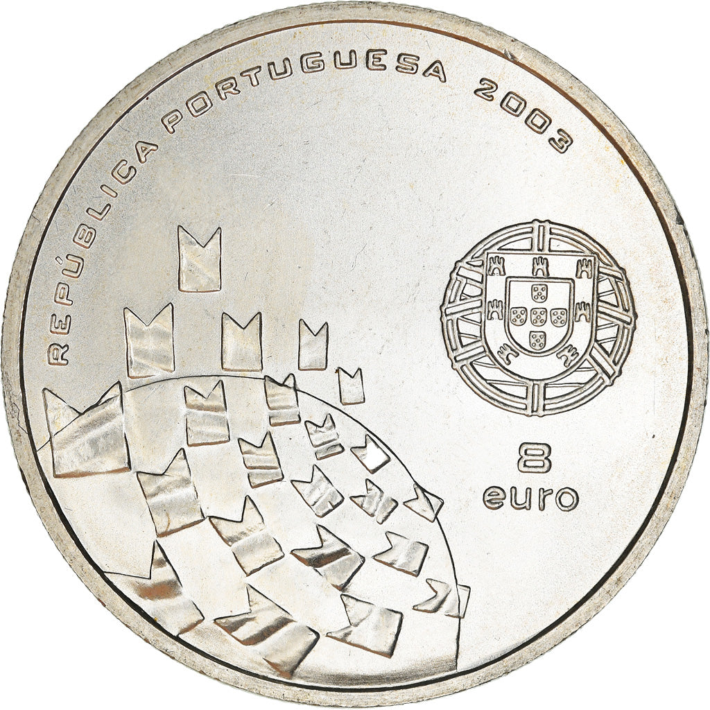 Portogallo, 8 Euro, 2003, Lisbon, SPL, Argento, KM:750