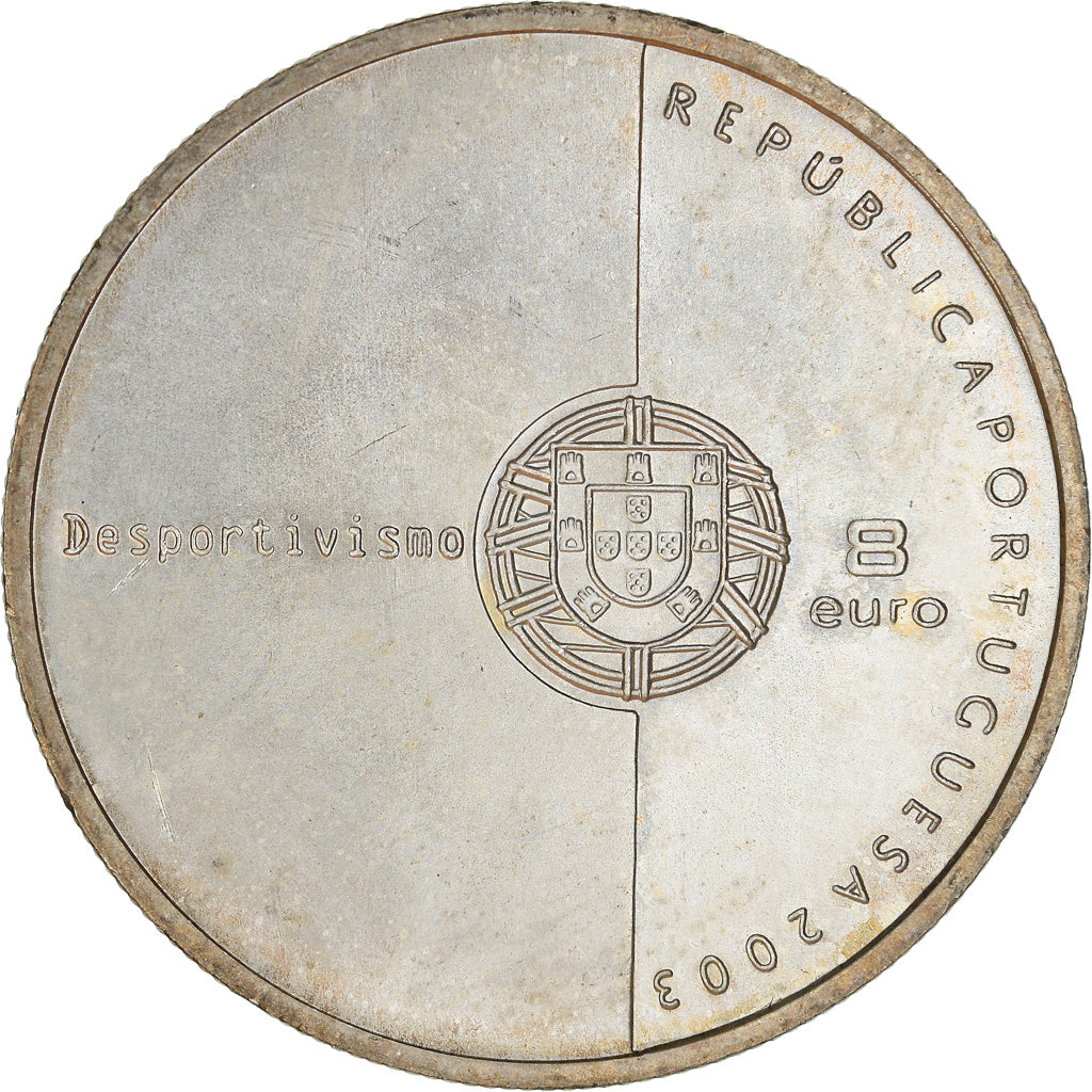 Portugal, 8 Euro, 2003, Lisbon, MS(60-62), Silver, KM:752