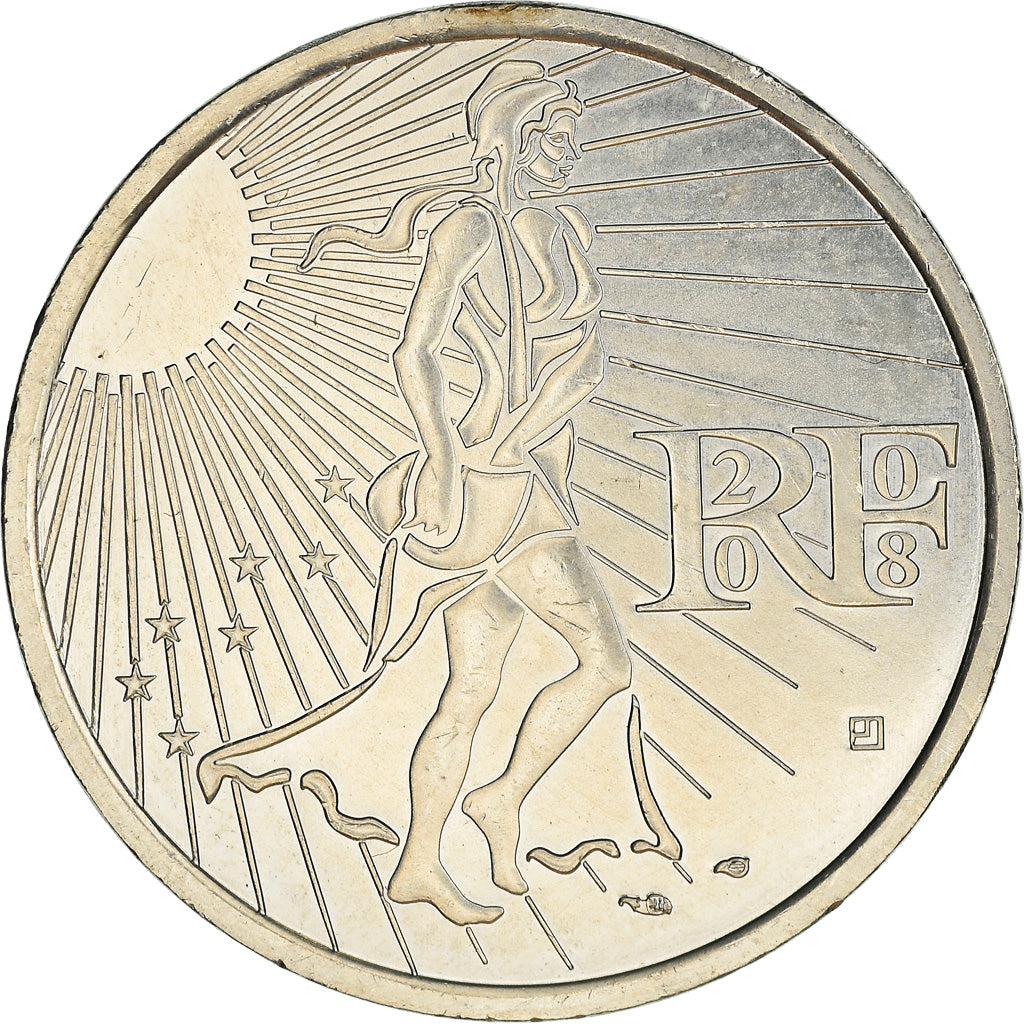 France, 15 Euro, Semeuse, 2008, Paris, MS(64), Silver, Gadoury:EU288, KM:1535
