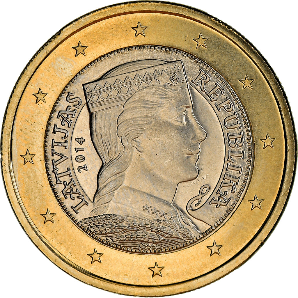 Latvia, Euro, 2014, Stuttgart, UNZ+, Bi-Metallic, KM:156