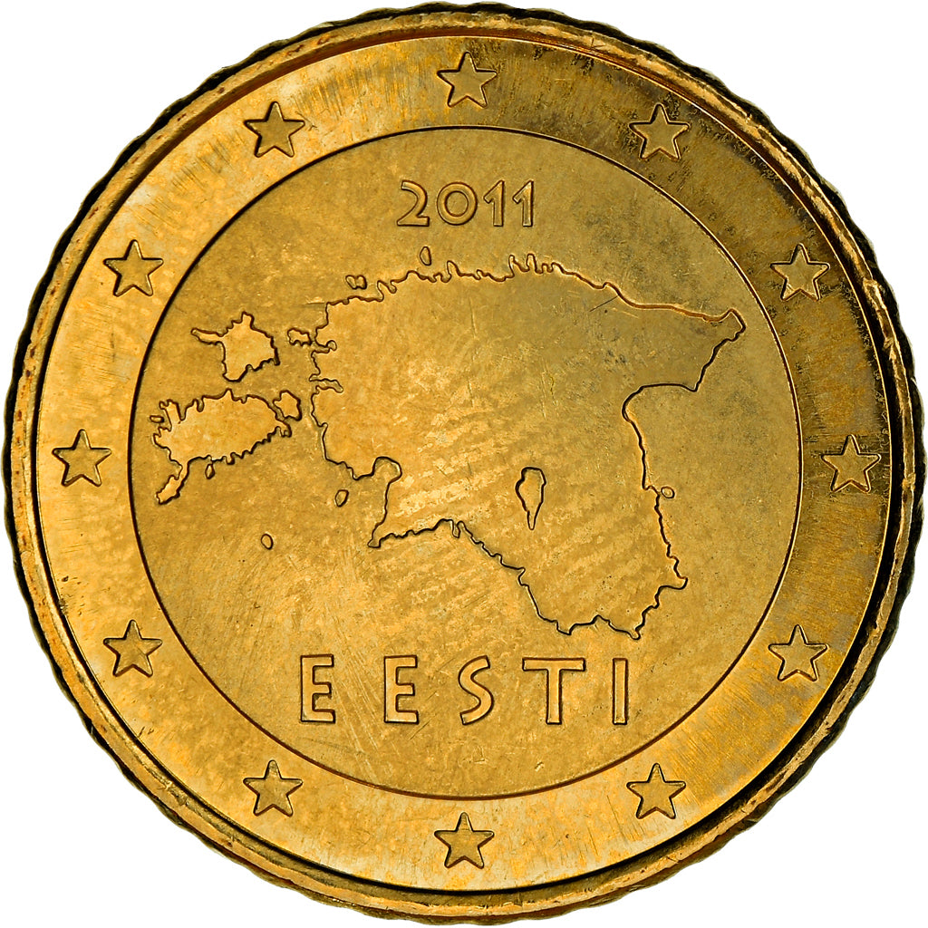 Estonia, 50 Euro Cent, 2011, Vantaa, MS(63), Brass, KM:66