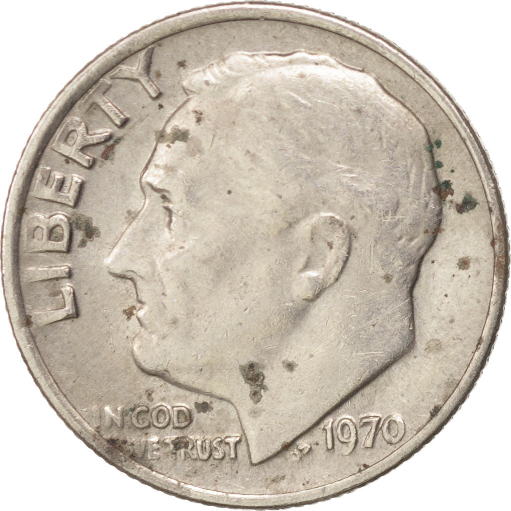 Coin, United States, Roosevelt Dime, Dime, 1970, U.S. Mint, Philadelphia