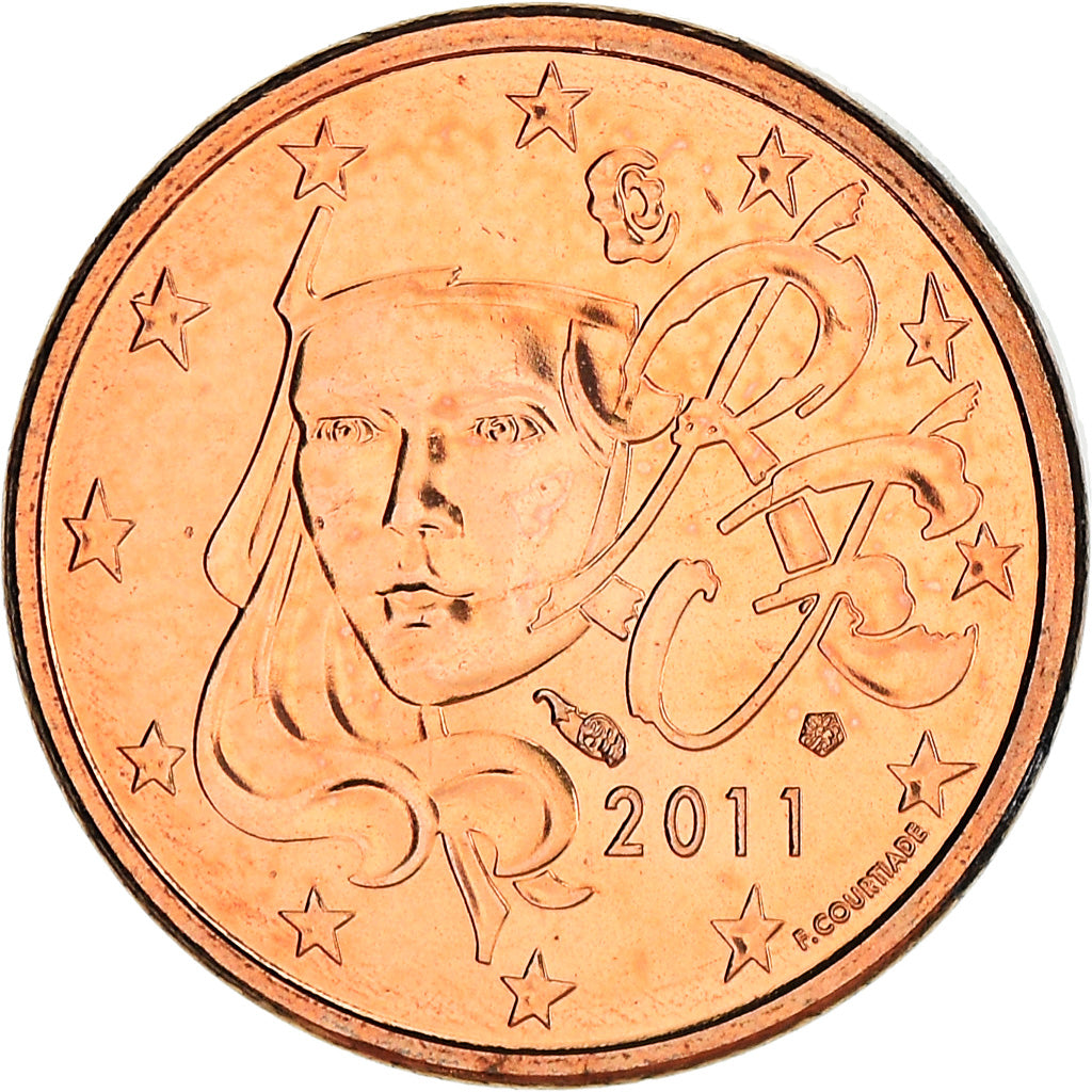 Frankreich, Euro Cent, 2011, Paris, BU, STGL, Copper Plated Steel, Gadoury:1