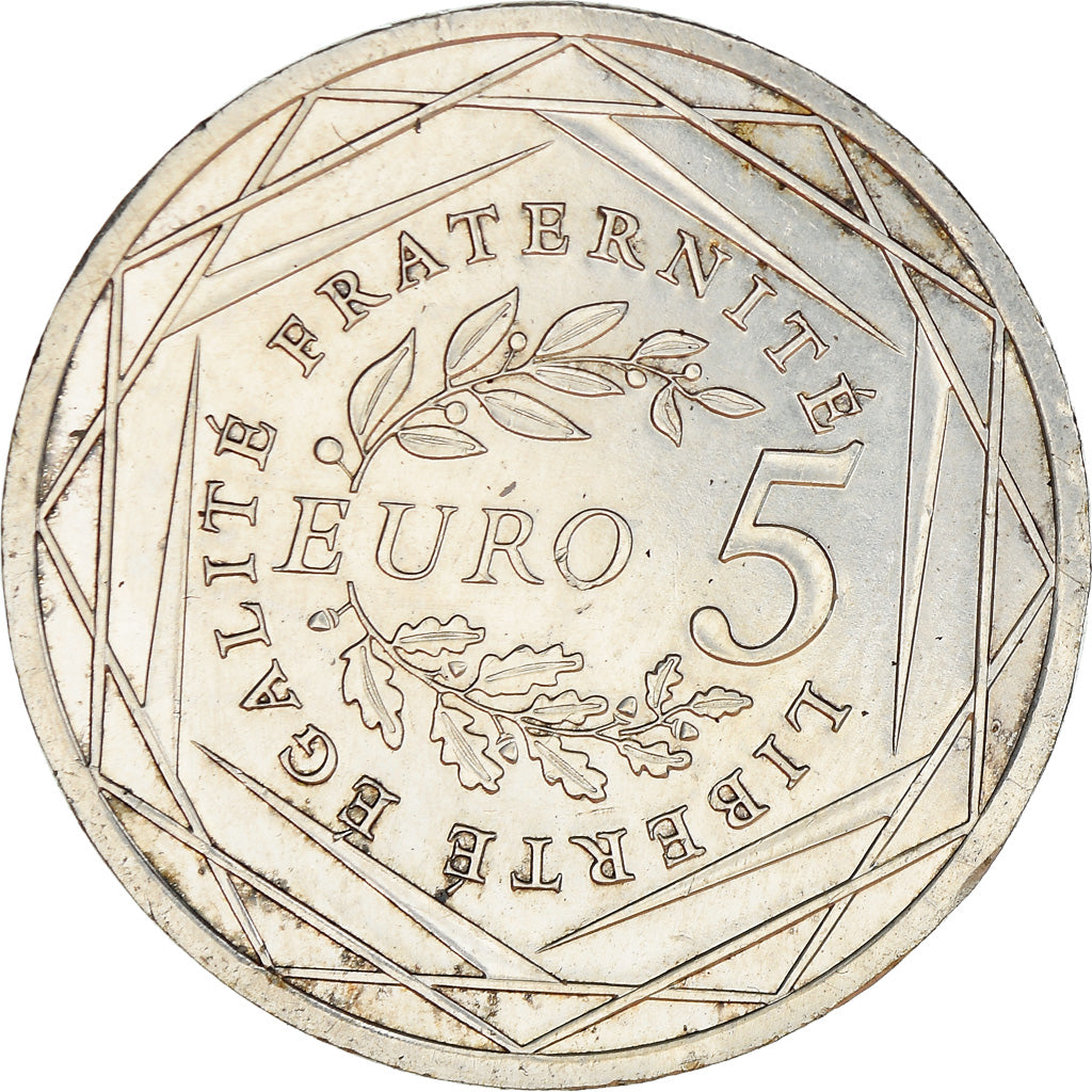 France, 5 Euro, 2008, MS(60-62), Silver, Gadoury:EU287, KM:1534