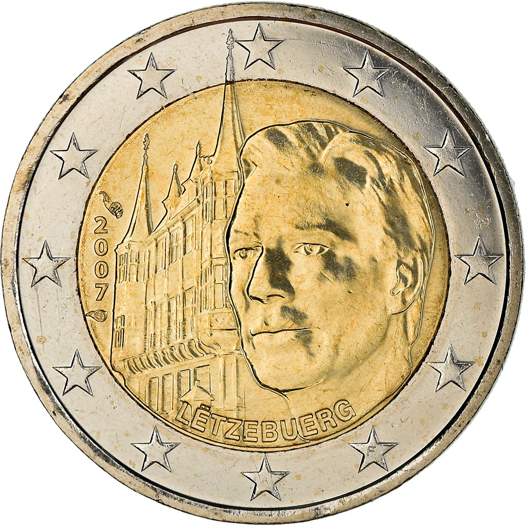 Luxemburgo, 2 Euro, Palais Grand-Ducal, 2007, Paris, MS(63), Bimetálico, KM:95