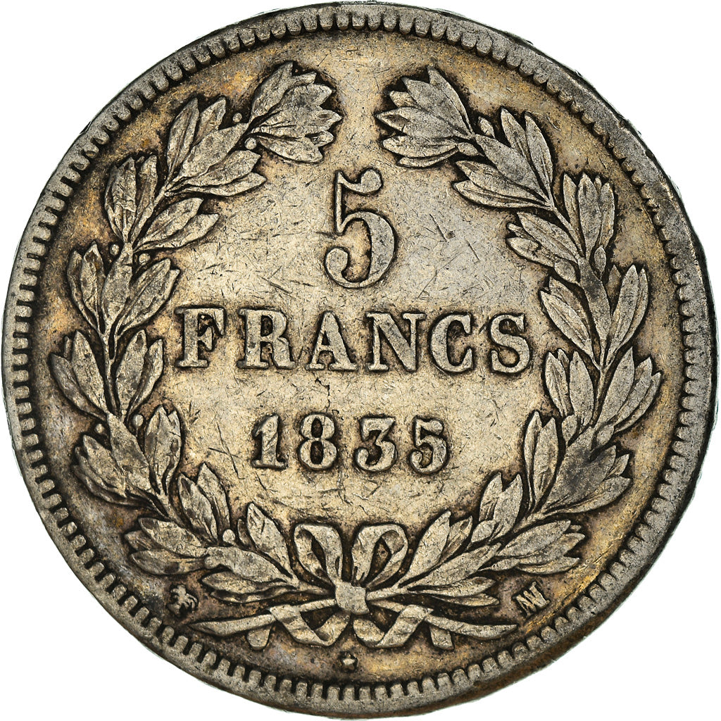 Monnaie, France, Louis-Philippe, 5 Francs, 1835, Marseille, TTB, Argent