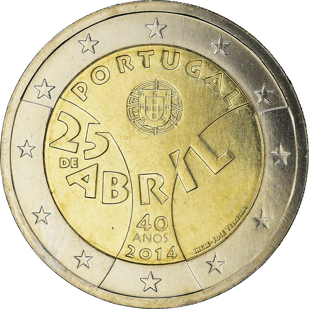 Portugal, 2 Euro, Revolution Oeillets, 2014, Lisbonne, SPL, Bi-Metallic