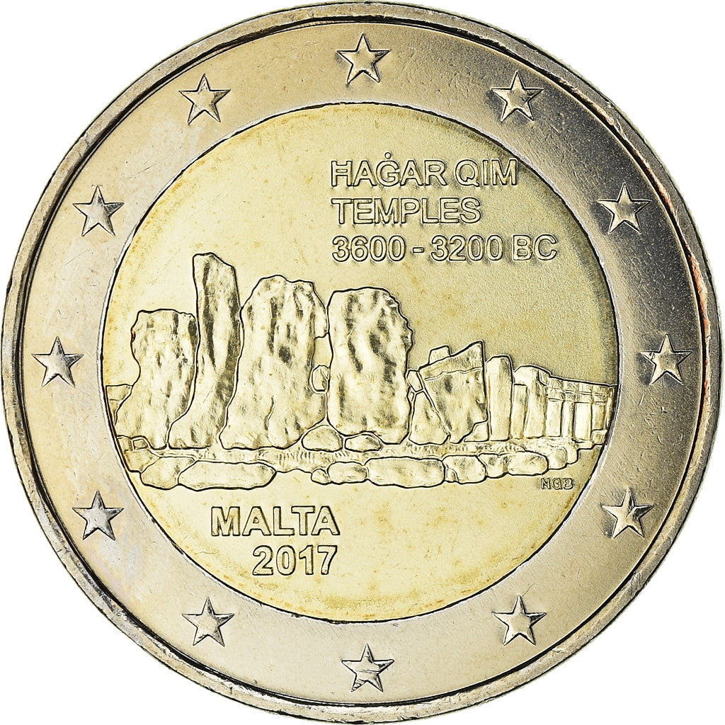 Malta, 2 Euro, Temples, 2017, MS(63), Bi-Metallic, KM:New