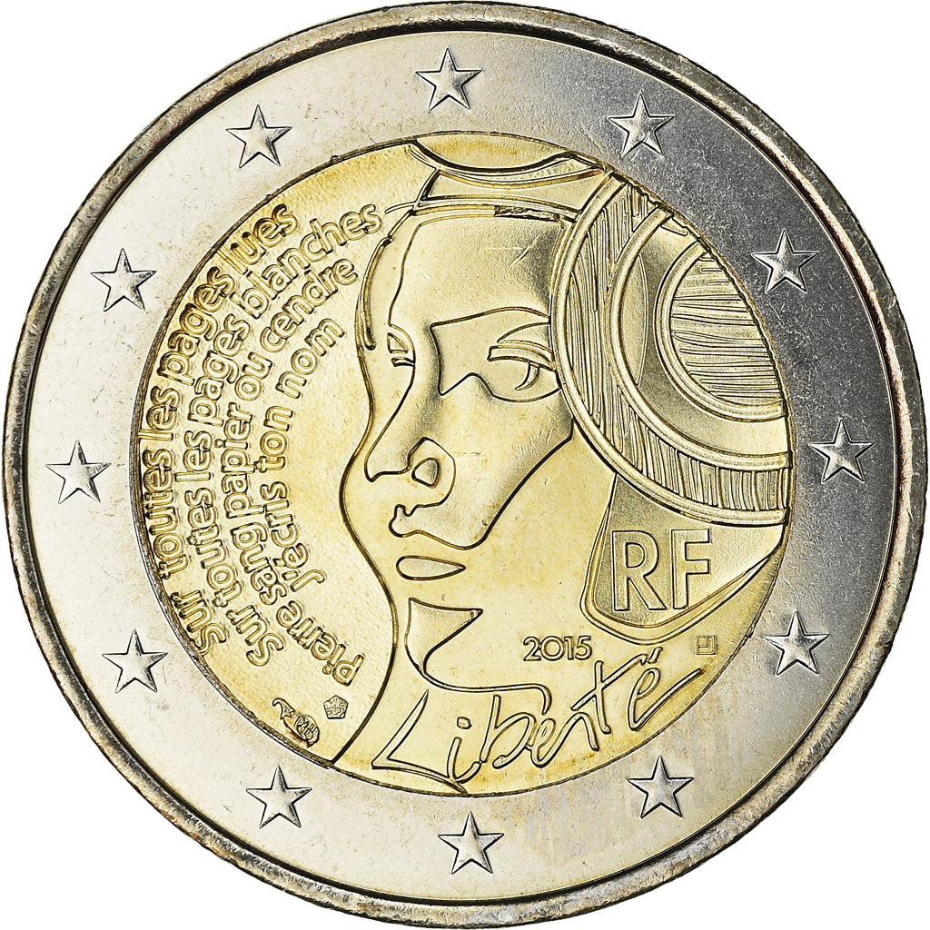 France, 2 Euro, 2015, MS(63), Bi-Metallic, KM:New