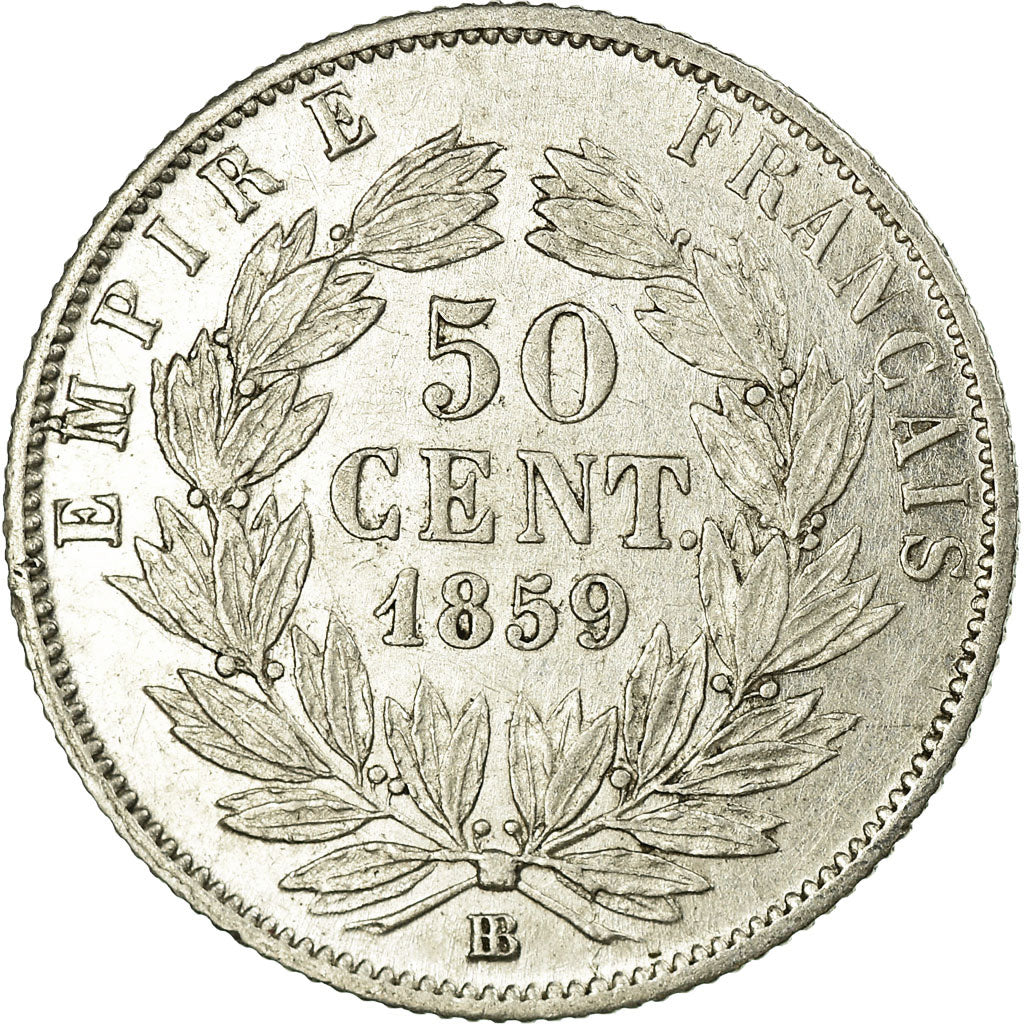 Coin, France, Napoleon III, Napoléon III, 50 Centimes, 1859, Strasbourg