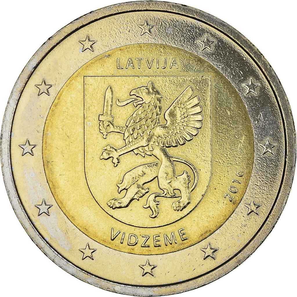 Letland, 2 Euro, Vidzeme, 2016, UNC-, Bi-Metallic, KM:New