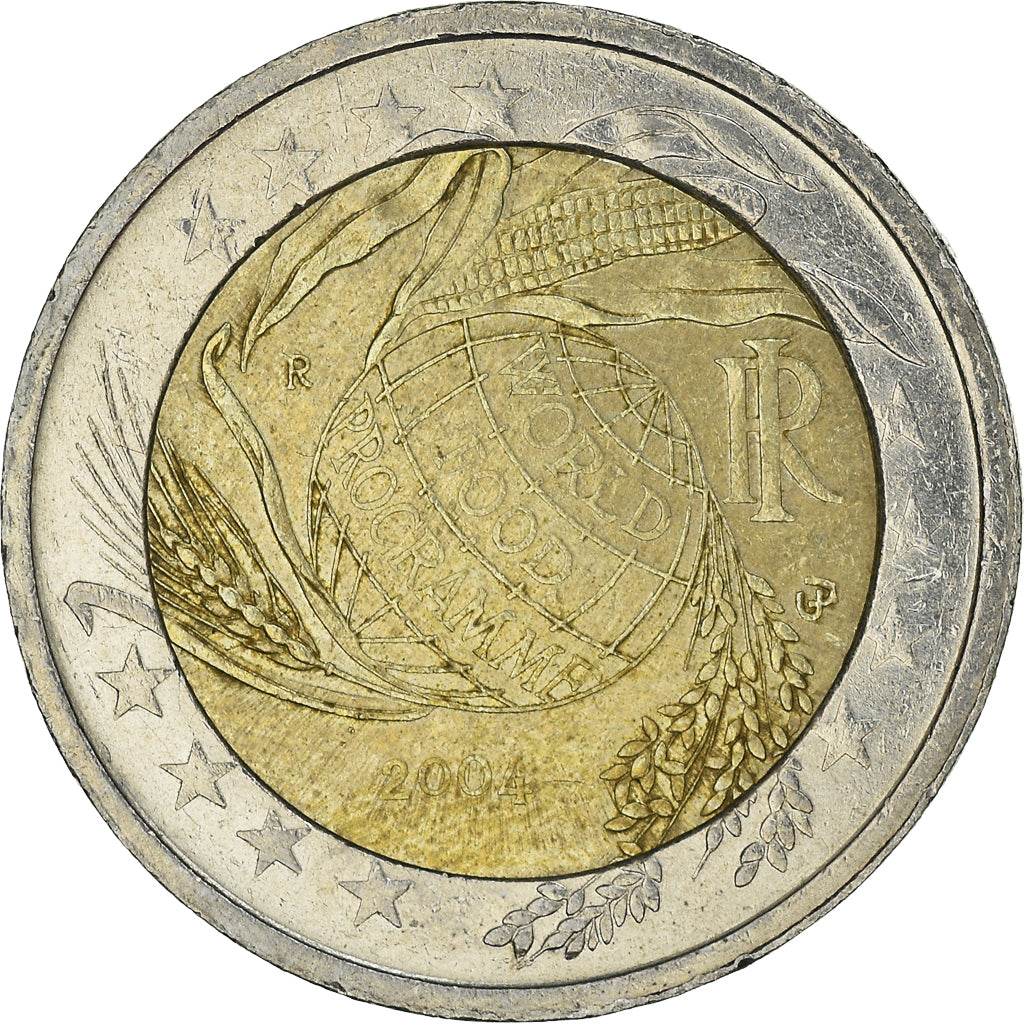 Italië, 2 Euro, World Food Programme, 2004, ZF, Bi-Metallic