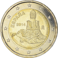 Spain, 2 Euro, Parc Guell, 2014, Madrid, MS(63), Bi-Metallic