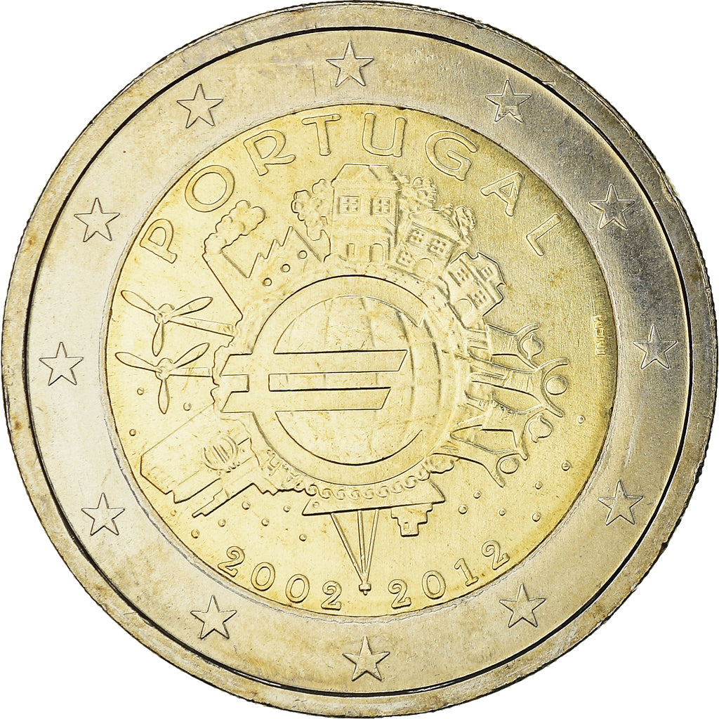 Portugal, 2 Euro, 10 ans de l'Euro, 2012, Lisbon, UNZ, Bi-Metallic, KM:812