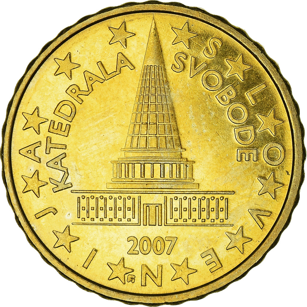 Slowenien, 10 Euro Cent, 2007, UNZ, Messing, KM:71