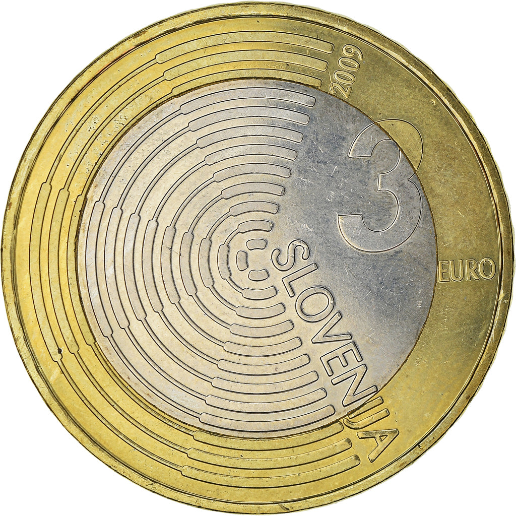 Slovenië, 3 Euro, Premier vol au dessus de la Slovénie, 2009, Vantaa, PR+