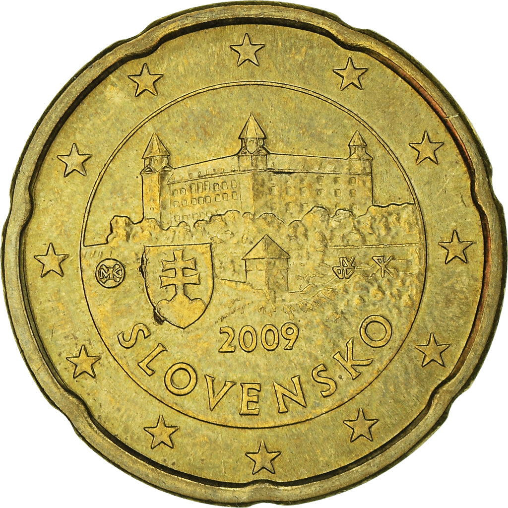 Slovacchia, 20 Euro Cent, 2009, Kremnica, SPL, Ottone, KM:99