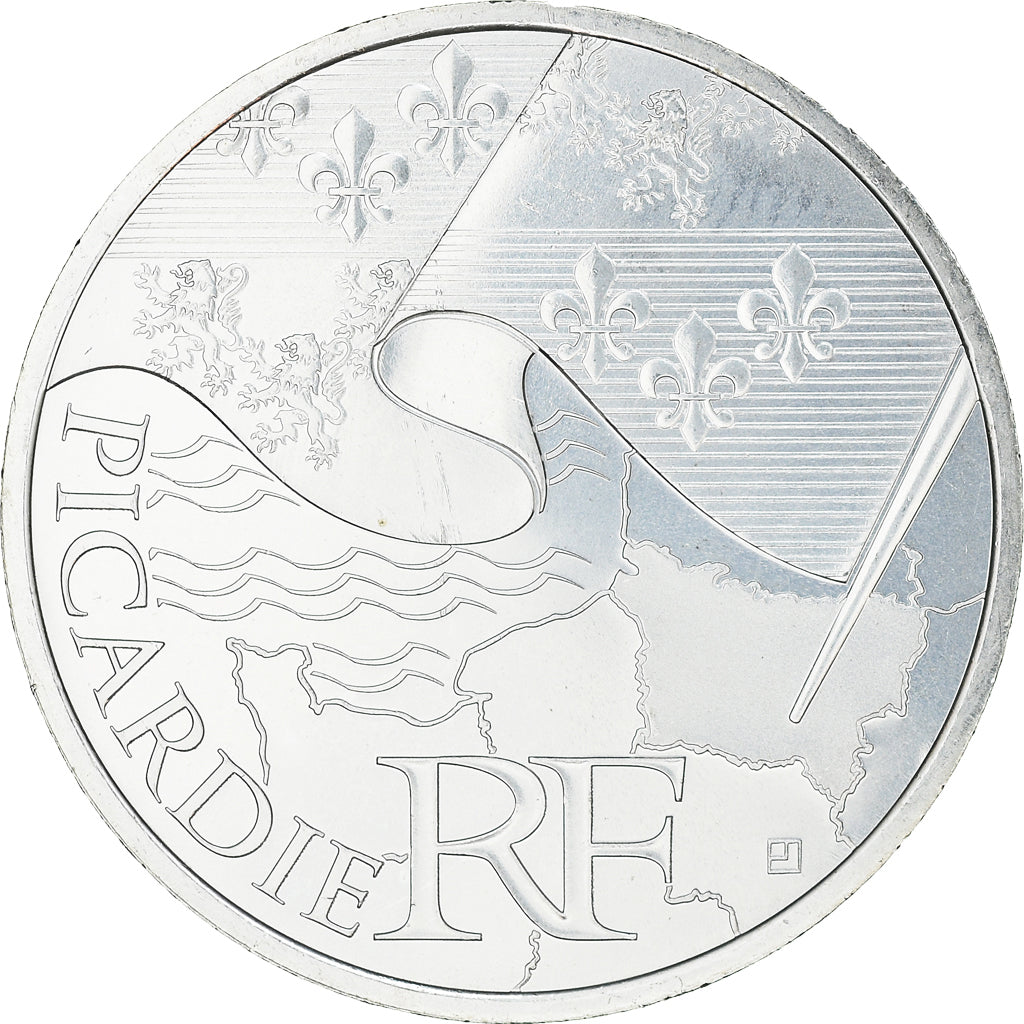 France, 10 Euro, Picardie, 2010, MS(63), Silver