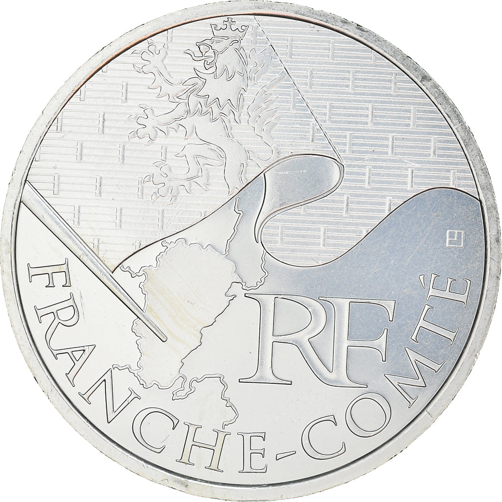 France, 10 Euro, Franche-Comté, 2010, MS(63), Silver