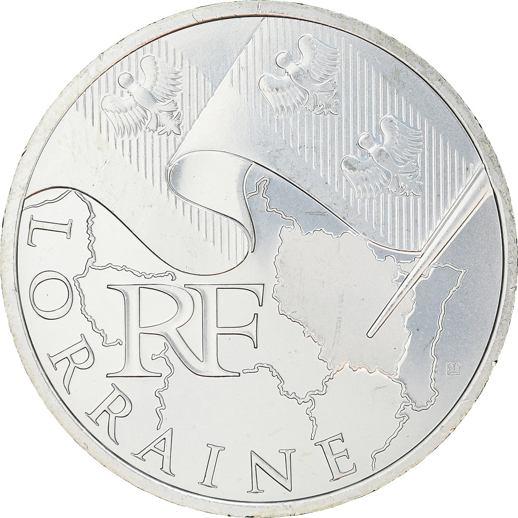 France, 10 Euro, Lorraine, 2010, MS(63), Silver