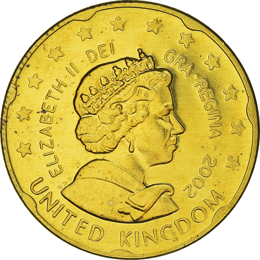 United Kingdom, Fantasy euro patterns, 20 Euro Cent, 2002, Proof, MS(65-70)