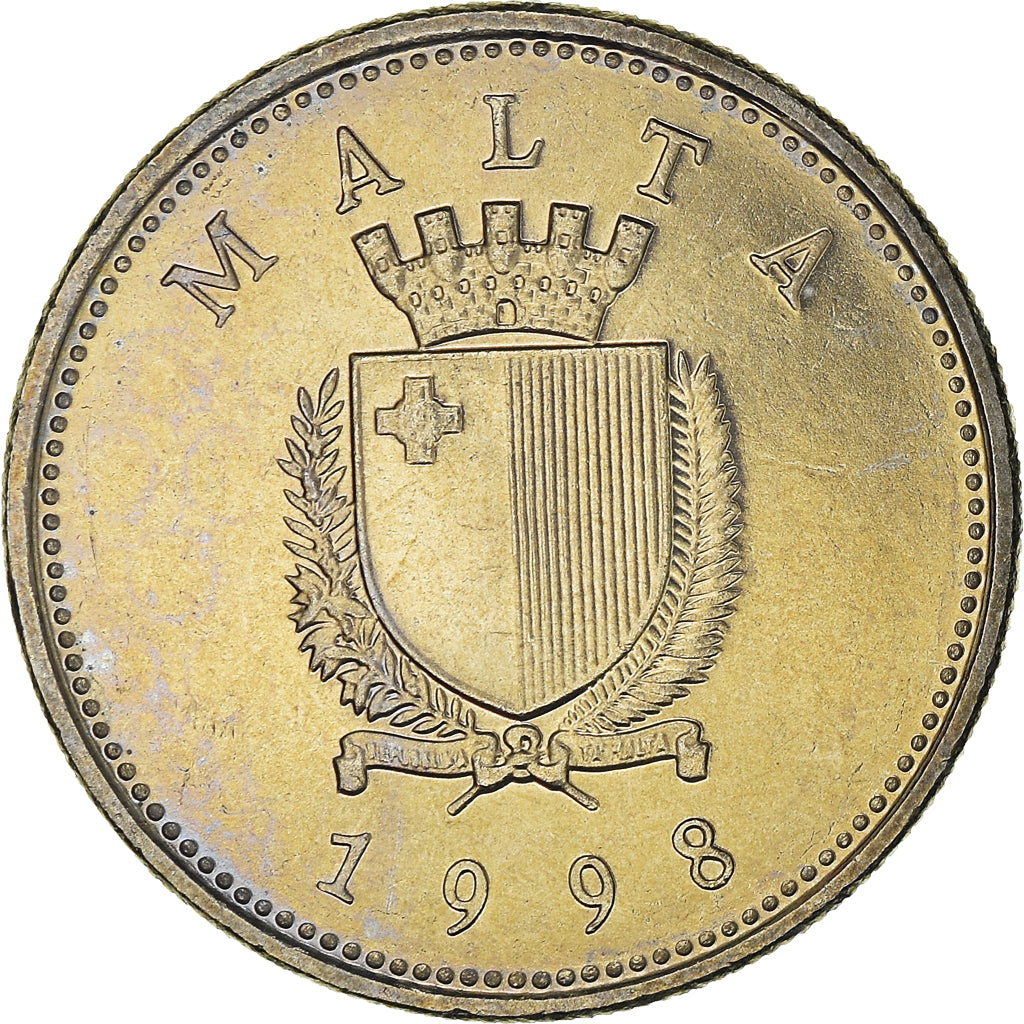 Coin, Malta, 10 Cents, 1998, MS(60-62), Copper-nickel, KM:96