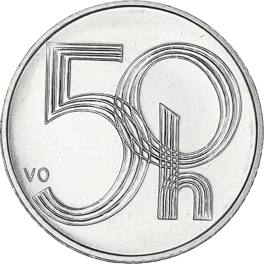 Coin, Czech Republic, 50 Haleru, 2002, Jablonec nad Nisou, MS(60-62), Aluminum