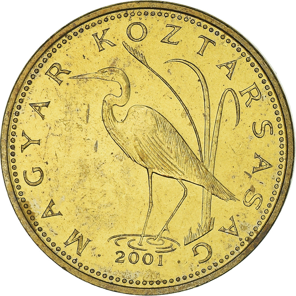 Coin, Hungary, 5 Forint, 2001, Budapest, MS(60-62), Nickel-brass, KM:694