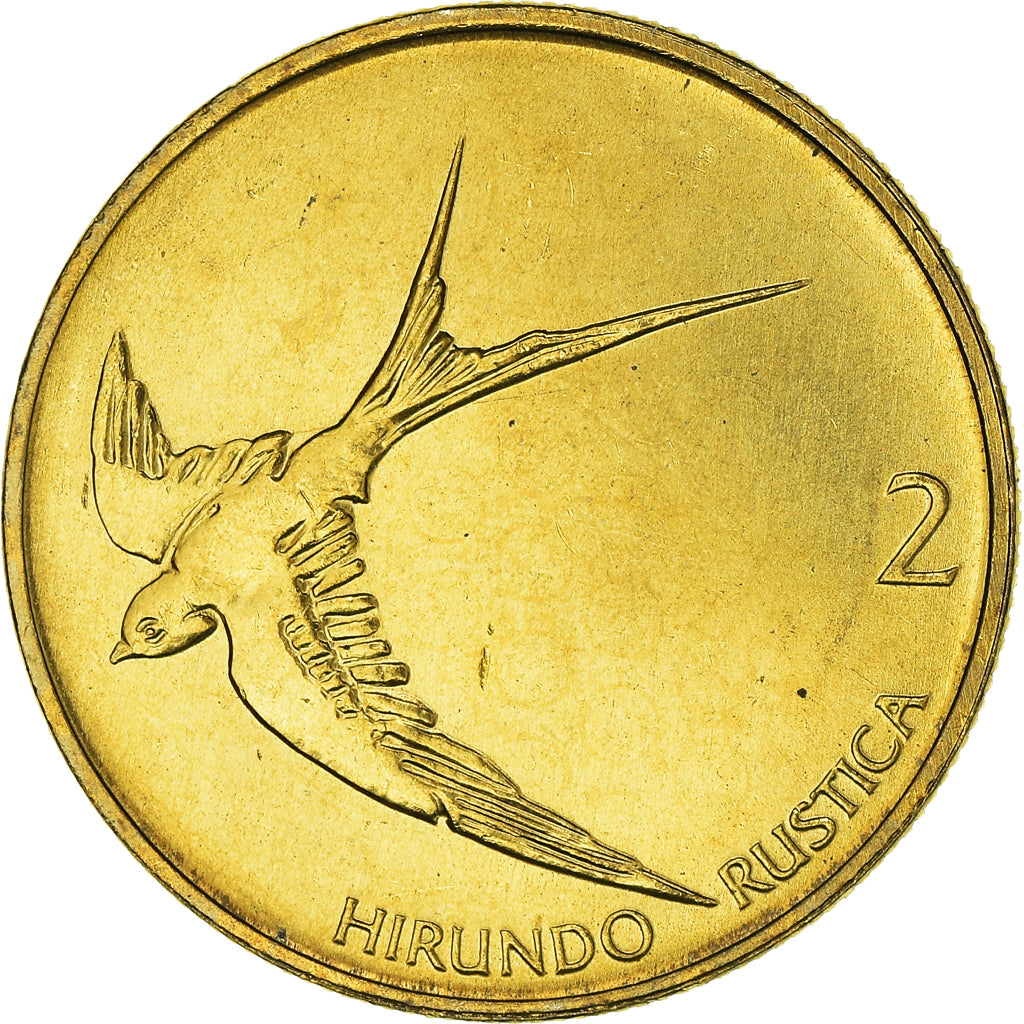 Coin, Slovenia, 2 Tolarja, 1998, MS(64), Nickel-brass, KM:5