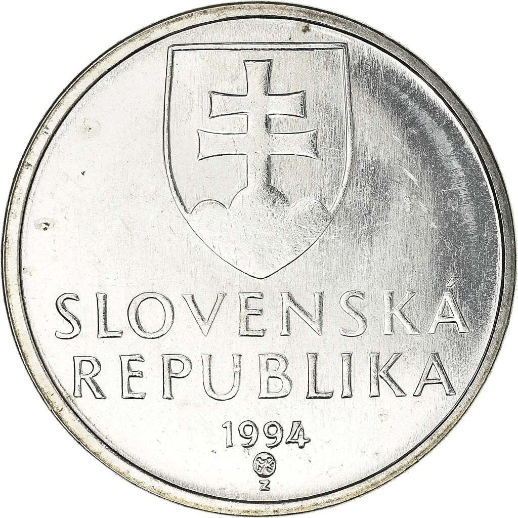 Moneta, Slovacchia, 5 Koruna, 1994, SPL, Acciaio placcato nichel, KM:14