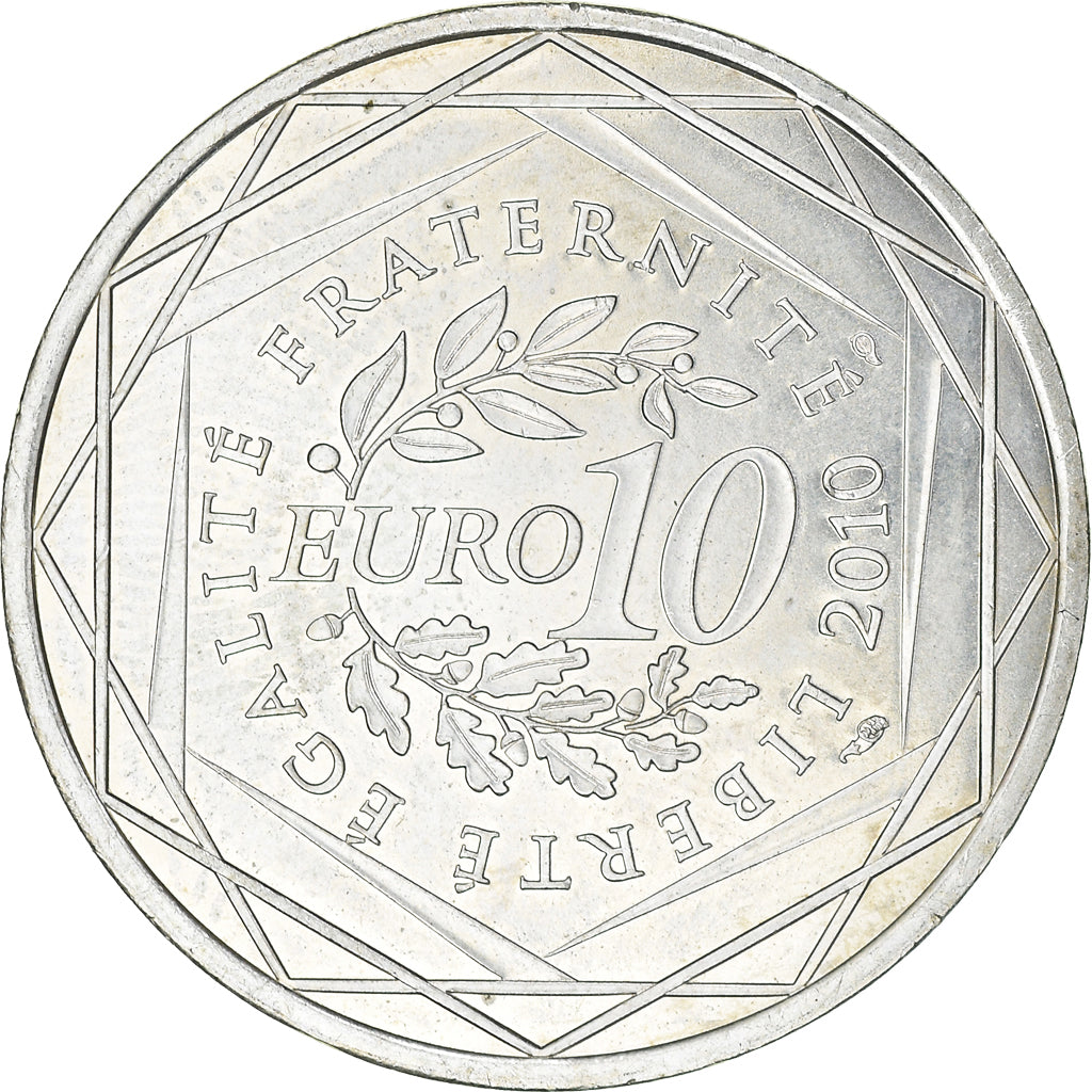 France, 10 Euro, Pays de la Loire, 2010, MS(63), Silver