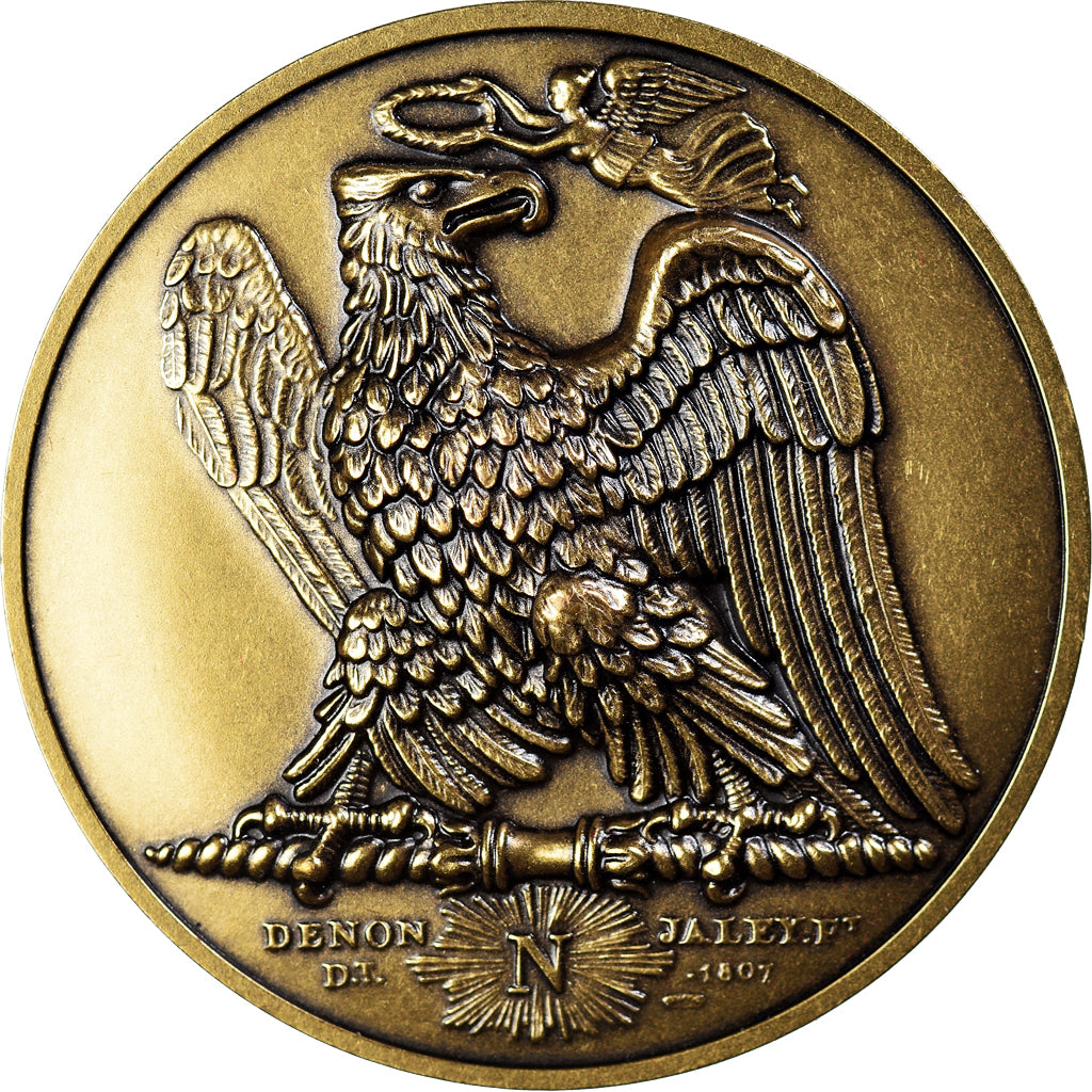 França, Medal, L'Empereur Napoléon Abdique, Denon, Nova cunhagem, MS(65-70)