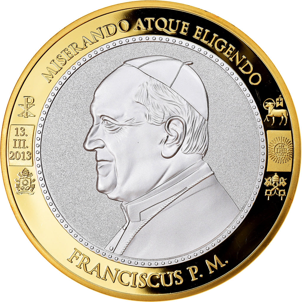 Vatican, Medal, Le Pape François, 2013, MS(65-70), Copper Gilt