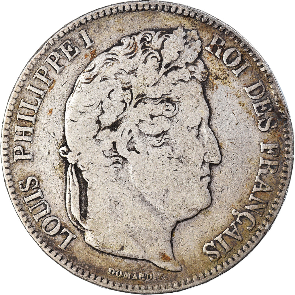 Francia, 5 Francs, Louis-Philippe, 1833, La Rochelle, Argento, MB+, Gadoury:678